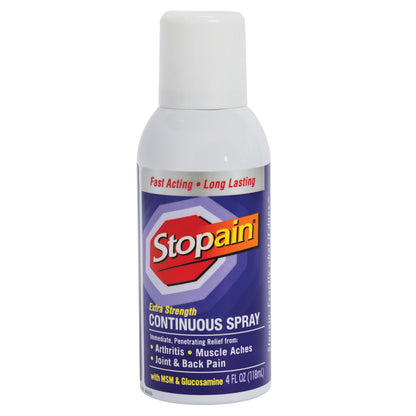 Stopain Pain Relief Spray 4oz, USA Made, Max Strength Fast Acting with Menthol, MSM, Glucosamine for Lower Back, Arthritis, Knee, Neck, Joints, HSA FSA Approved OTC Topical Analgesic Product StopainBuy Supplements Australia
