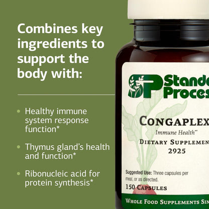 Standard Process Inc. Congaplex - Thymus Gland Support Supplement - Immune Health with Calcium Lactate, Magnesium, Vitamin C & Vitamin A - Immune System Aid with Mushroom Powder - 150 Capsules Standard Process Inc.Buy Supplements Australia