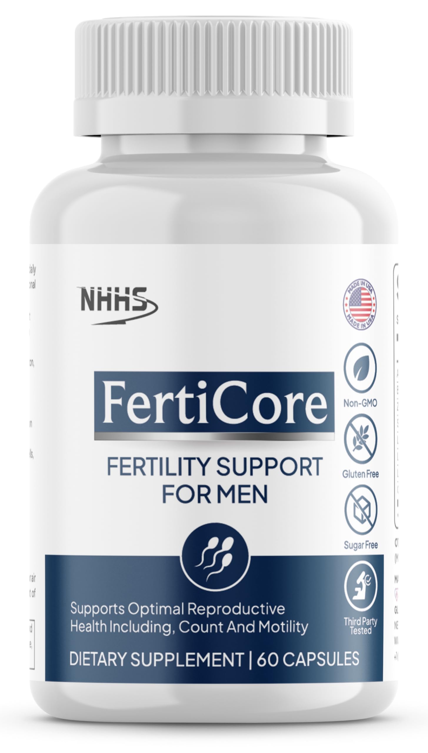 NHHS FertiCore – Men’s Fertility & Reproductive Wellness Supplement – Supports Sperm Health, Motility & Vitality – with Vitamins, Minerals, Amino Acids & Antioxidants – Made in USA, 60 Capsules NHHSBuy Supplements Australia
