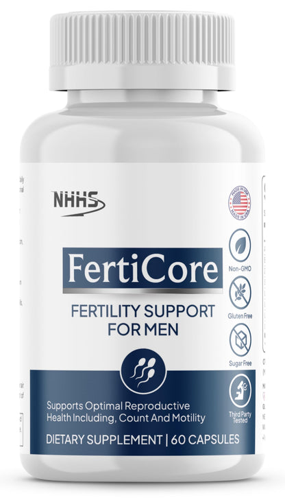 NHHS FertiCore – Men’s Fertility & Reproductive Wellness Supplement – Supports Sperm Health, Motility & Vitality – with Vitamins, Minerals, Amino Acids & Antioxidants – Made in USA, 60 Capsules NHHSBuy Supplements Australia