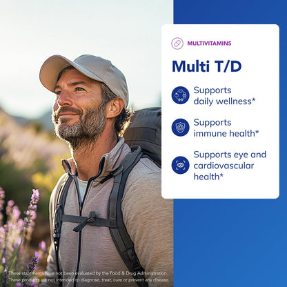 Pure Encapsulations Multi T/D - Multivitamin & Mineral Supplement - for Daily Wellness, Cardiovascular & Immune Health* - Rich in Vitamins & Minerals - Gluten Free & Vegetarian - 60 Capsules Pure EncapsulationsBuy Supplements Australia