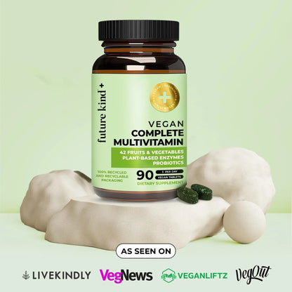 Future Kind Vegan Multivitamins Complete - 42-in-1 Vegan Multivitamins for Women & Men with Enzymes, B12, Zinc, & Probiotics Future KindBuy Supplements Australia