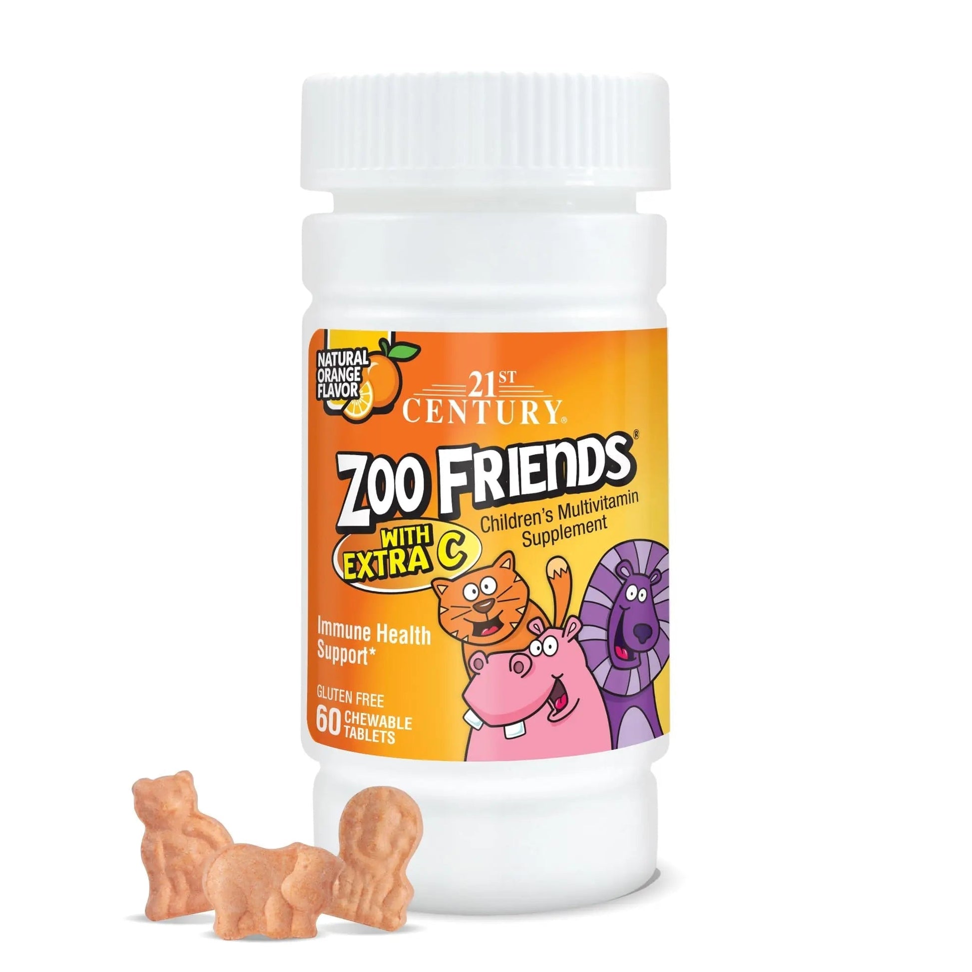 21st Century Zoo Friends with Extra C Chewable Tablets, 60 Count 21st Century