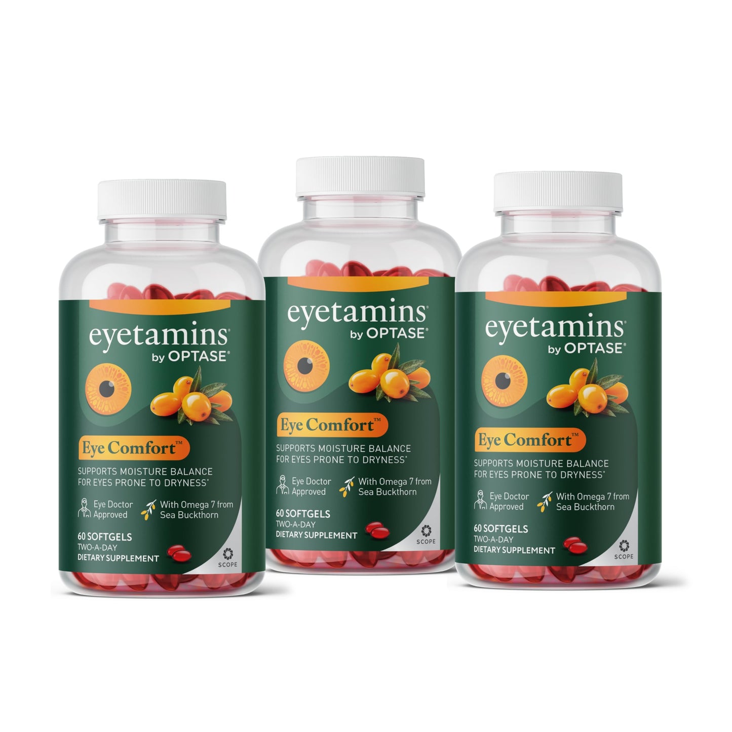 eyetamins® by OPTASE® Eye Comfort™ - 60 Softgels - Eye Doctor Recommended - an Omega-Based Eye Supplement formulated to Support Moisture Balance and Eye Comfort from Within. Plant Based Soft gels. eyetaminsBuy Supplements Australia