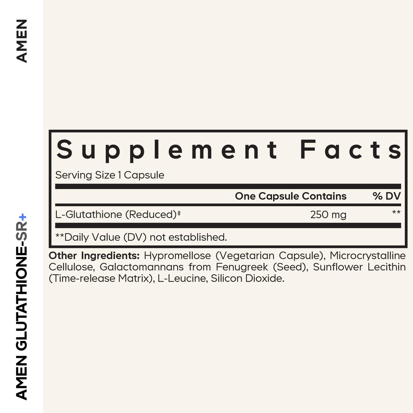 Amen Glutathione-SR+ Advanced Sustained-Release Supplement - 2-Month Supply - Reduced L-Glutathione - Galactomannans Fenugreek Seed - Time-Reduced Matrix - Non-GMO - 60 Capsules AmenBuy Supplements Australia