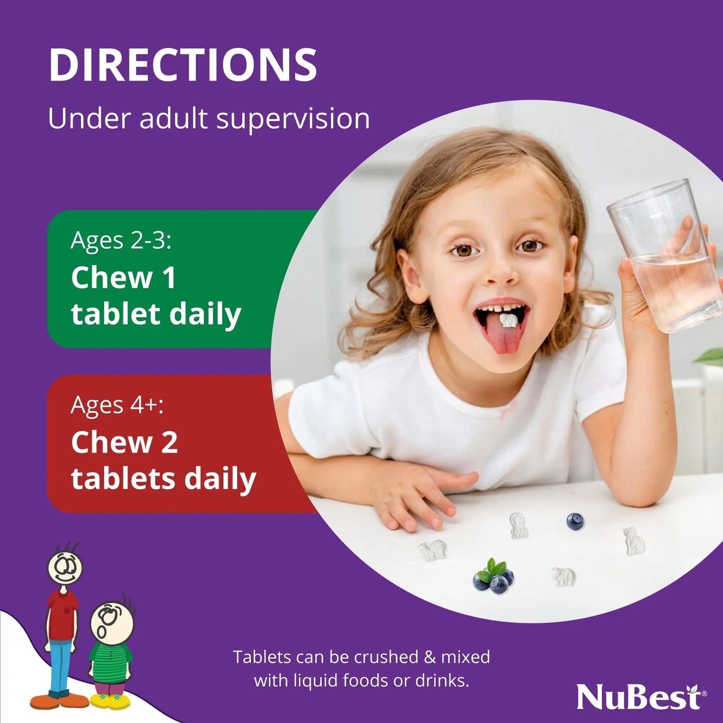 NuBest Tall Kids - Multivitamins & Minerals for Age 2 to 9 - Bone Strength & Immunity Support - Helps Kids, Toddlers Healthy NuBest