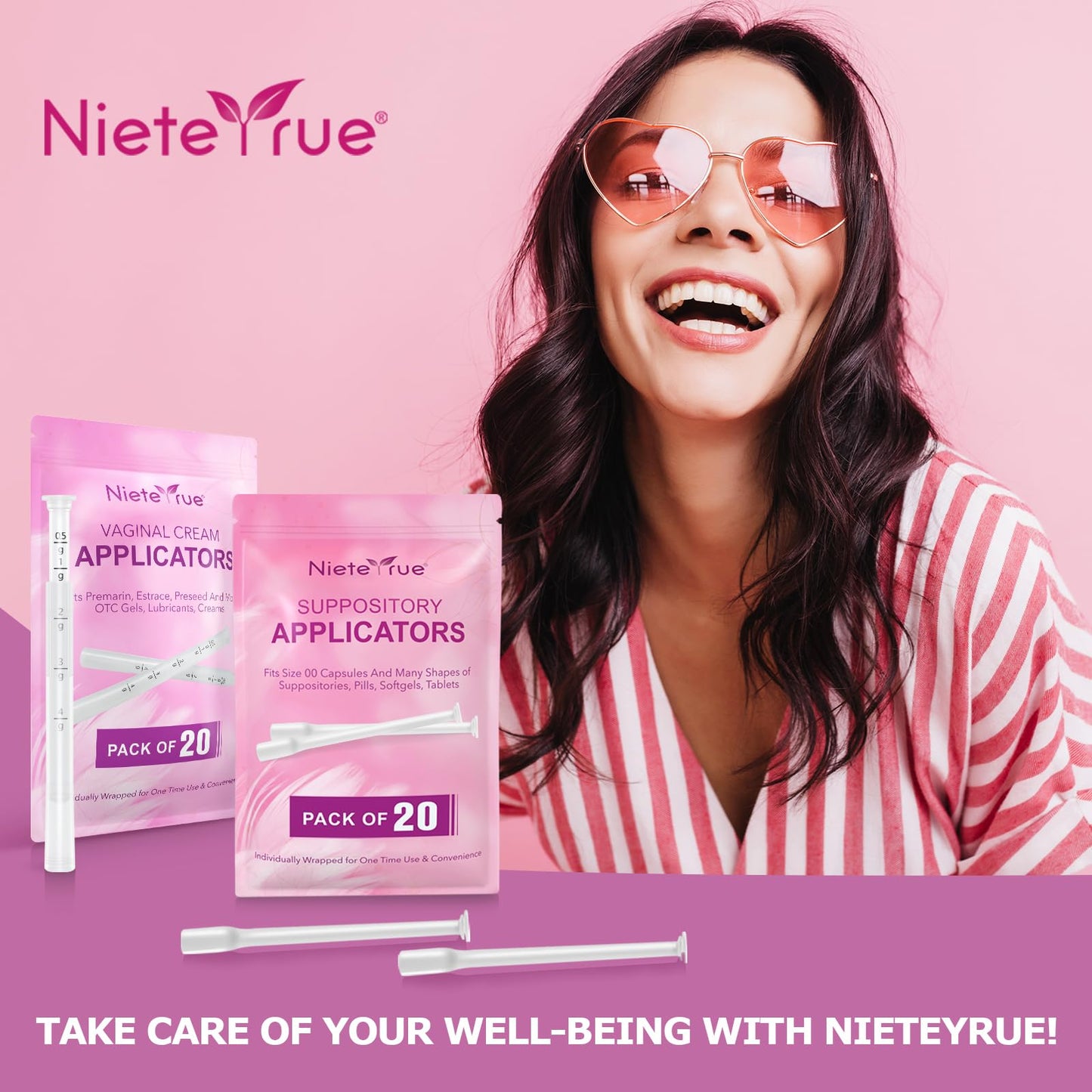 Nieteyrue (40 Packs) Disposable Vaginial Applicators Individually Wrapped Hygienic Fit NieteyrueBuy Supplements Australia
