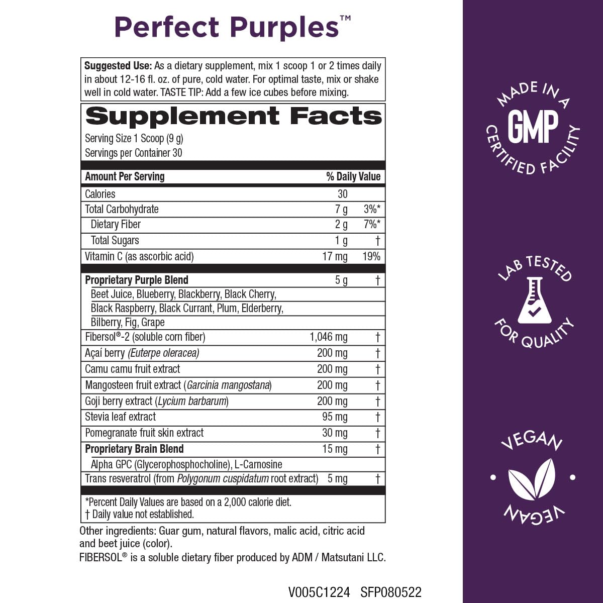 Purity Products Perfect Purples Powder Phytonutrient Rich, Healthy Aging Super Formula - Support Total Body Health - High ORAC Power - P40p Pomegranate Extract w/ 40% Punicosides - 30 Day Supply Purity ProductsBuy Supplements Australia