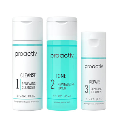 Proactiv 3 Step Acne Treatment - Benzoyl Peroxide Face Wash, Repairing Acne Spot Treatment for Face and Body
