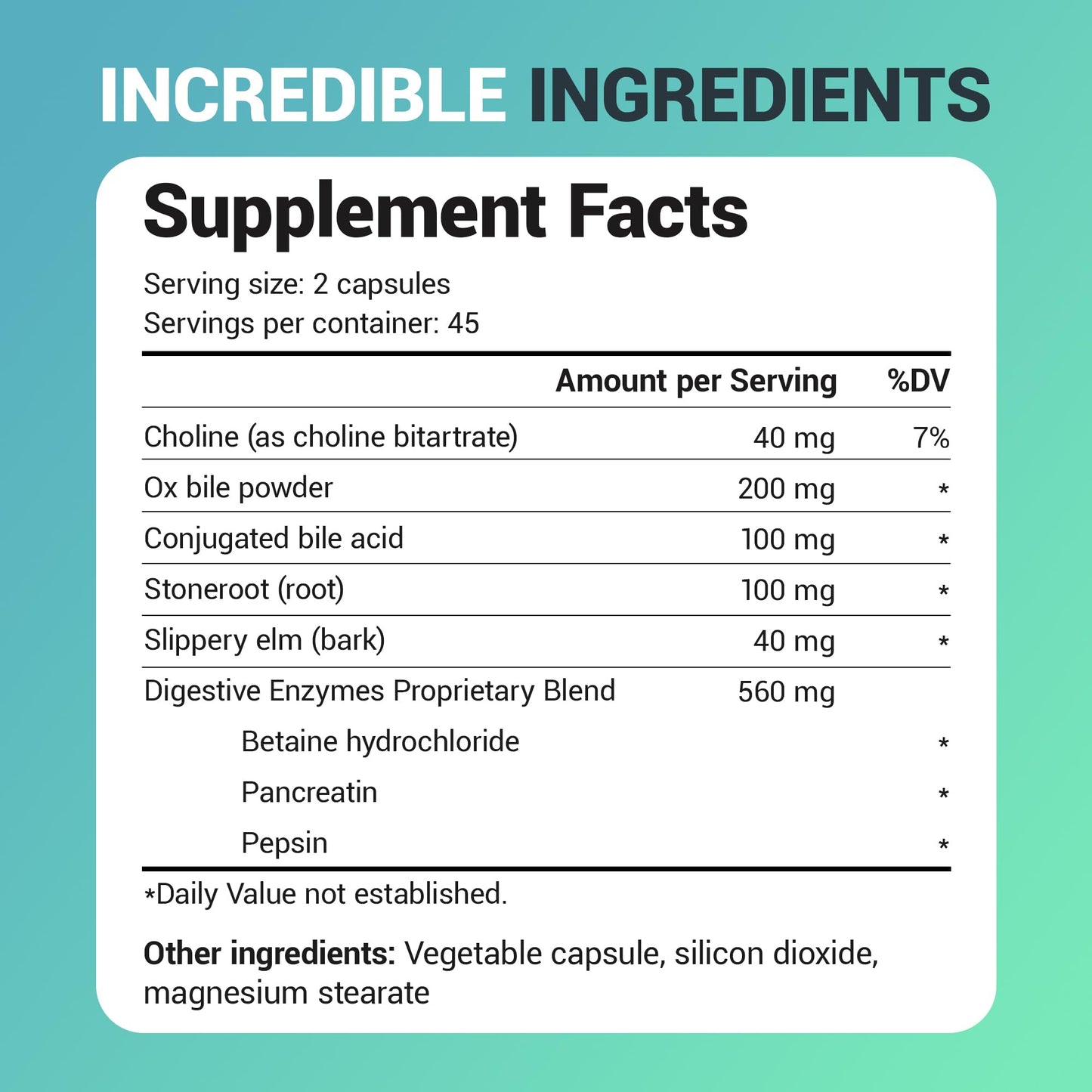 Dr. Berg Gallbladder Formula Extra Strength - with Ox Bile Powder and Conjugated Bile Acid - Digestive Enzymes Proprietary Blend - Full 45-Day Supply - 90 Vegetable Capsules