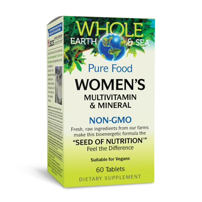 Whole Earth & Sea from Natural Factors, Women's Multivitamin & Mineral, Whole Food Supplement, Vegan, 60 tablets (30 servings) Natural FactorsBuy Supplements Australia