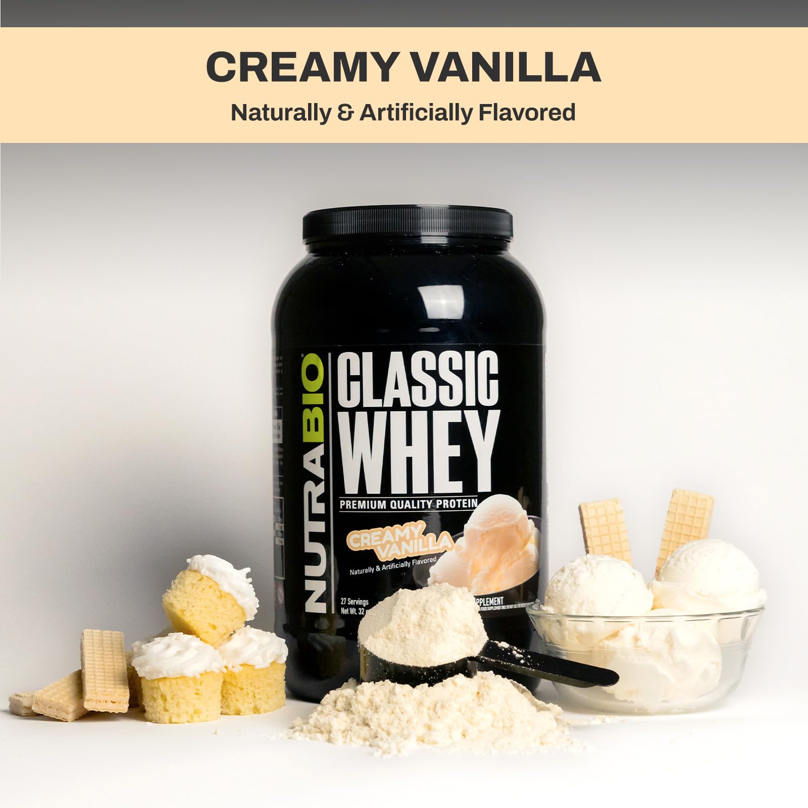 NutraBio Classic Whey Protein Powder- 25G of Protein Per Scoop - Full-Spectrum Amino NutraBioBuy Supplements Australia