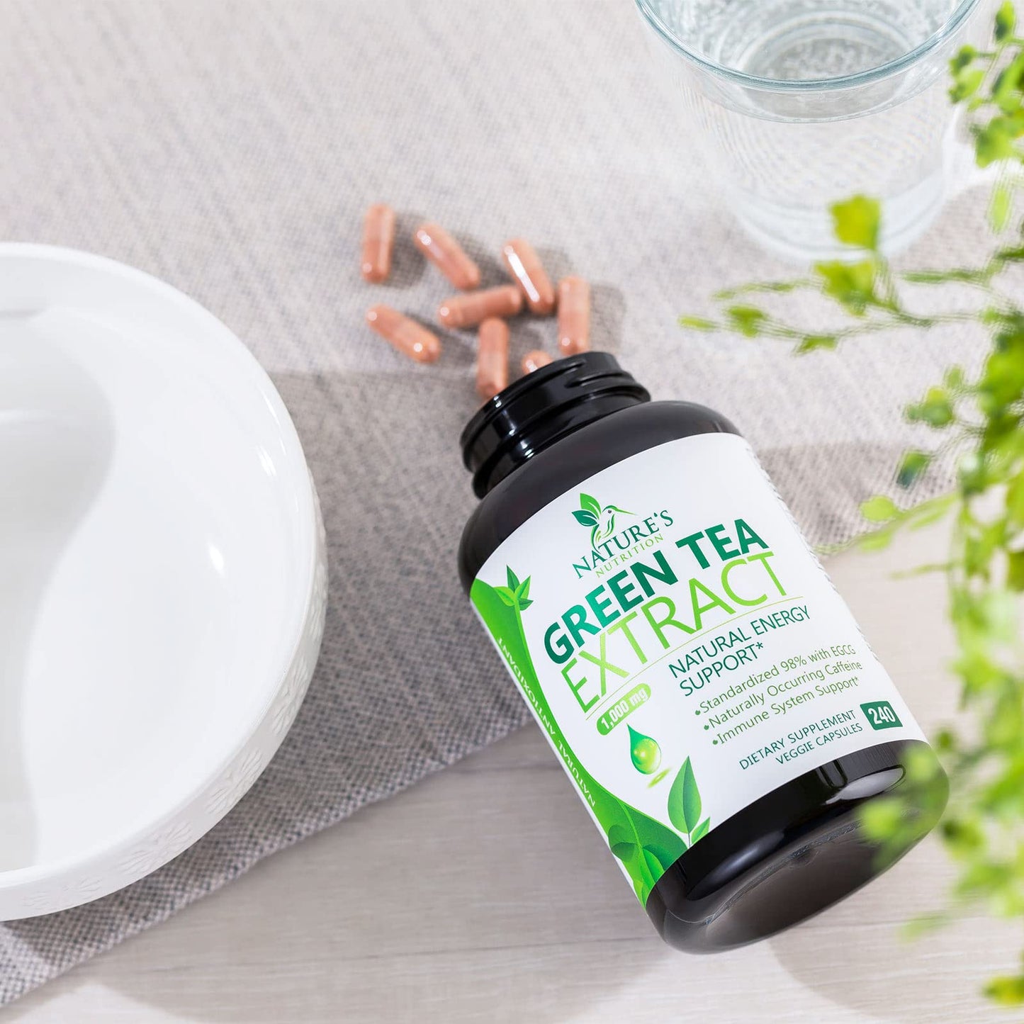 Green Tea Extract Capsules 1000mg 98% Standardized EGCG - 3X Strength for Natural Nature's NutritionBuy Supplements Australia