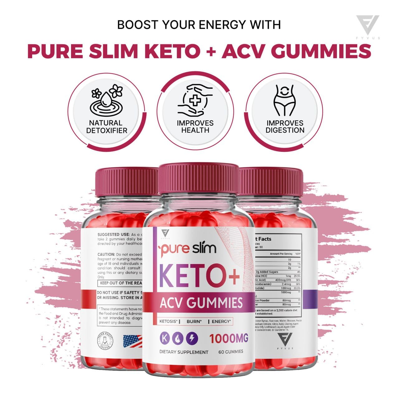 (2 Pack) Pure Slim Keto ACV Gummies, Pure Slim Keto ACV Gummies Advanced Kelly Clarkson FyvusBuy Supplements Australia