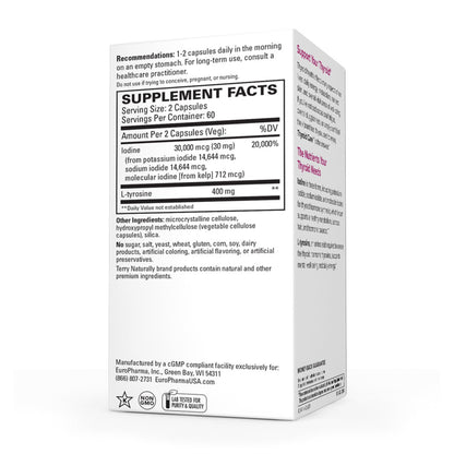 Terry Naturally Thyroid Care - 120 Capsules - Complete Metabolic Function - with Iodine Terry NaturallyBuy Supplements Australia