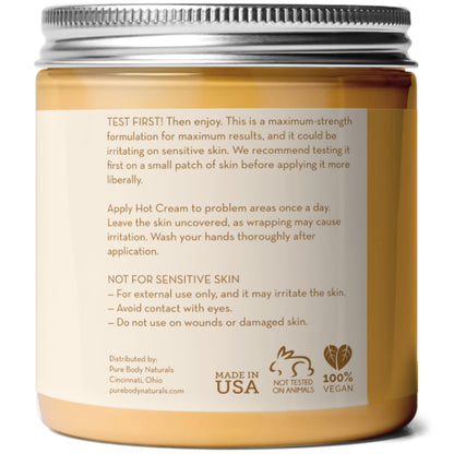 Pure Body Naturals Max Strength Hot Cream – Warming & Cooling Cream with Capsaicin and Menthol – Soothing Comfort for Overworked Muscles – 8.8 oz Pure Body NaturalsBuy Supplements Australia