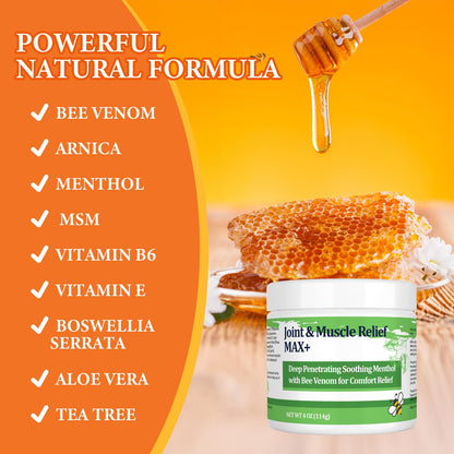 DUBOONAIO Max Energy Bee Venom Cream, Muscle Joint Soothing Cream, Pure Natural, for Back, Neck, Hands, Feet, Shoulder, Leg, Knee, Ankle Care DUBOONAIOBuy Supplements Australia