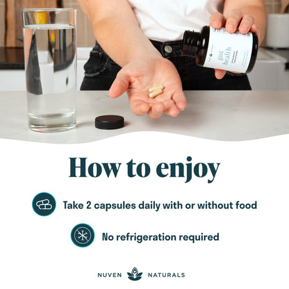 Nuven Naturals All-in-One Gut Health w/Probiotics, Prebiotics, Digestion-Supporting Herbs