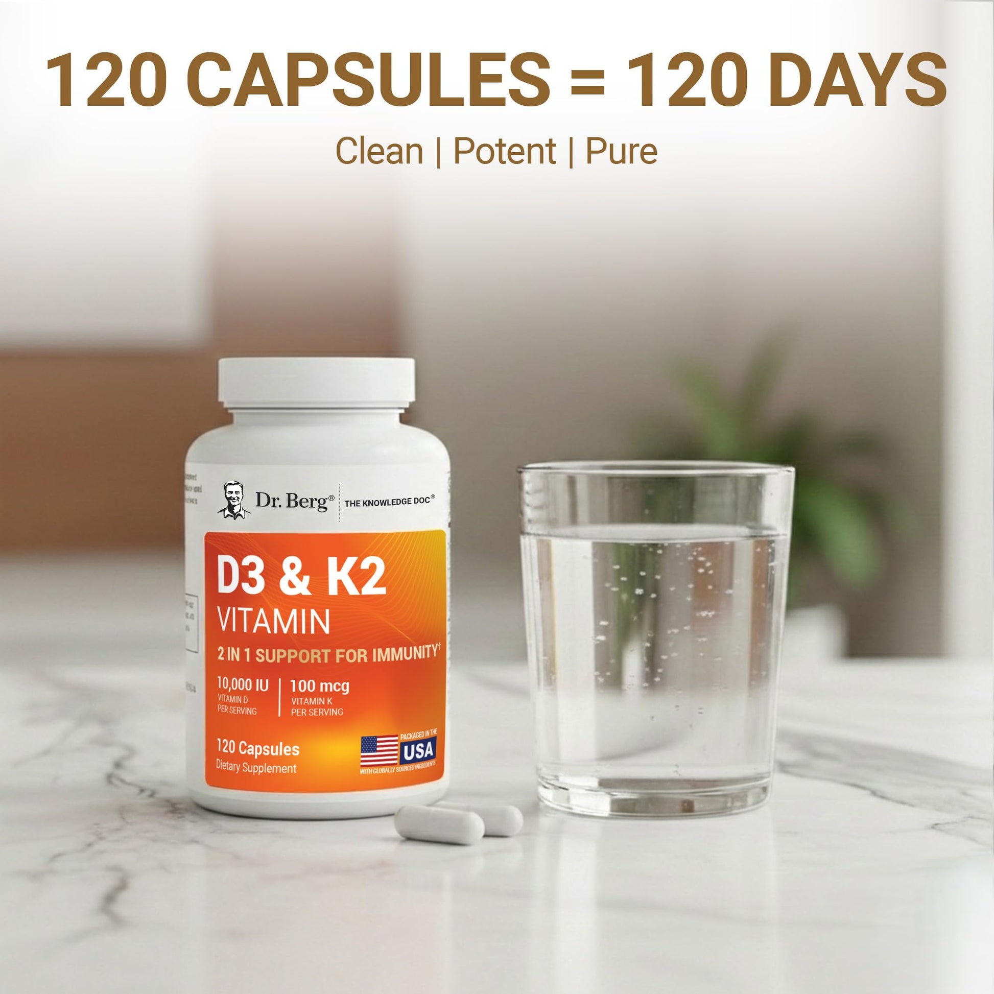 Dr. Berg Vitamin D3 & K2 10,000 IU + MK-7 – 120 Capsules – Immune, Bone & Heart Support* Supplement w/Magnesium, Zinc, B6 – 4X Lab-Tested – No Fillers – Non-GMO, cGMP, Formulated in USA Dr. Berg NutritionalsBuy Supplements Australia