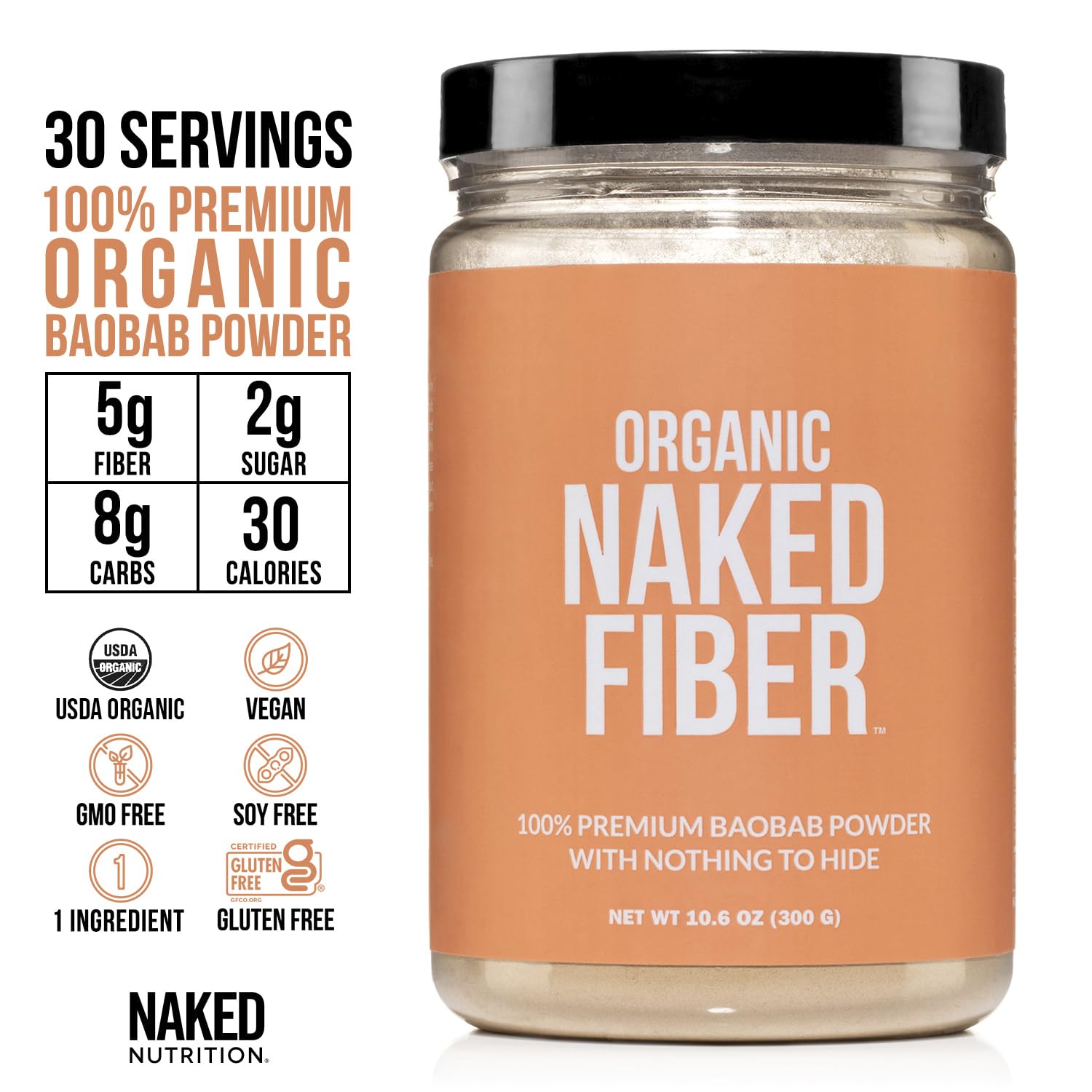Naked Nutrition Naked Fiber Organic Baobab Powder Fiber Supplement Naked NutritionBuy Supplements Australia