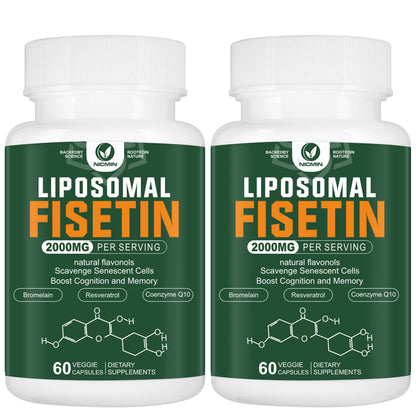 Liposomal Fisetin Supplement, 2000MG, 98% Pure Fisetin Polyphenols Antioxidants, with Quercetin, TMG and Resveratrol, for Healthy Aging, Cognitive Support, 120 Capsules NICMINBuy Supplements Australia