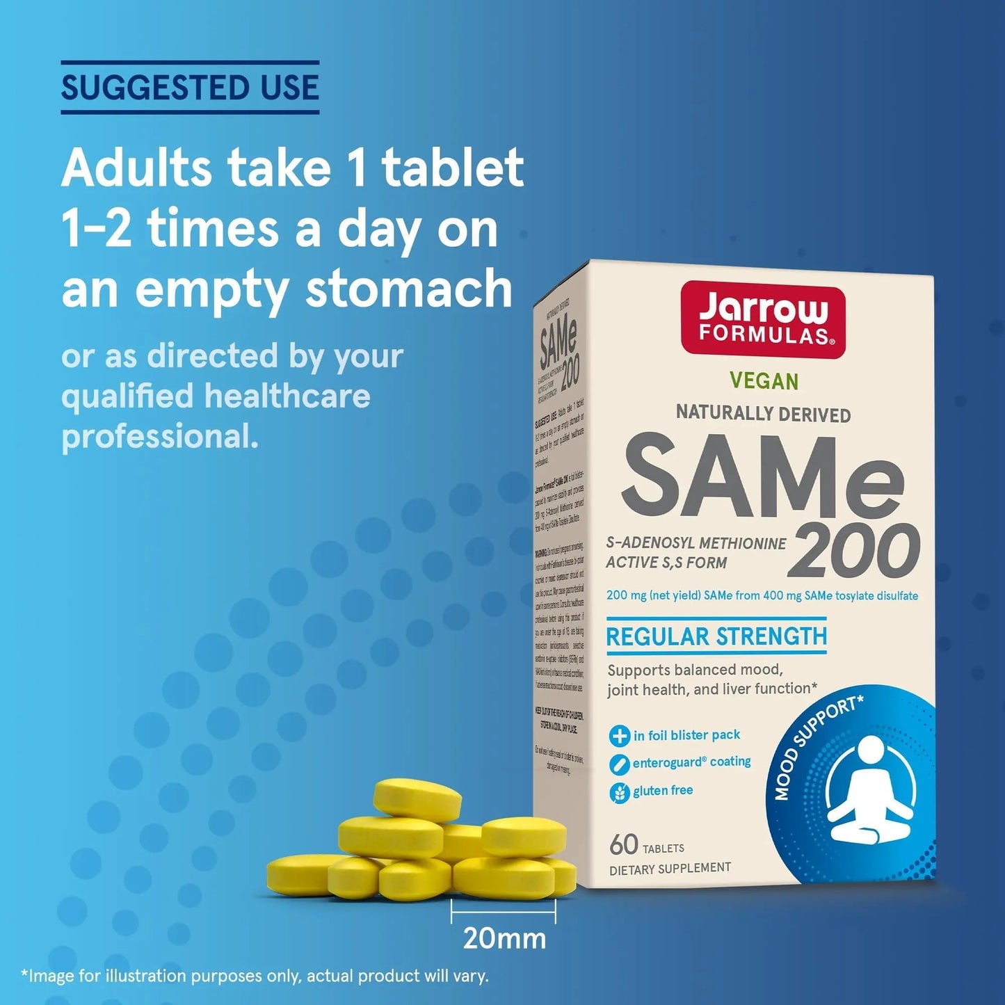 Jarrow Formulas® Same 200 mg, Supports Joint Health, Liver Function, Brain Metabolism, 60 Tablets, Up to A 60 Day Supply Jarrow FormulasBuy Supplements Australia