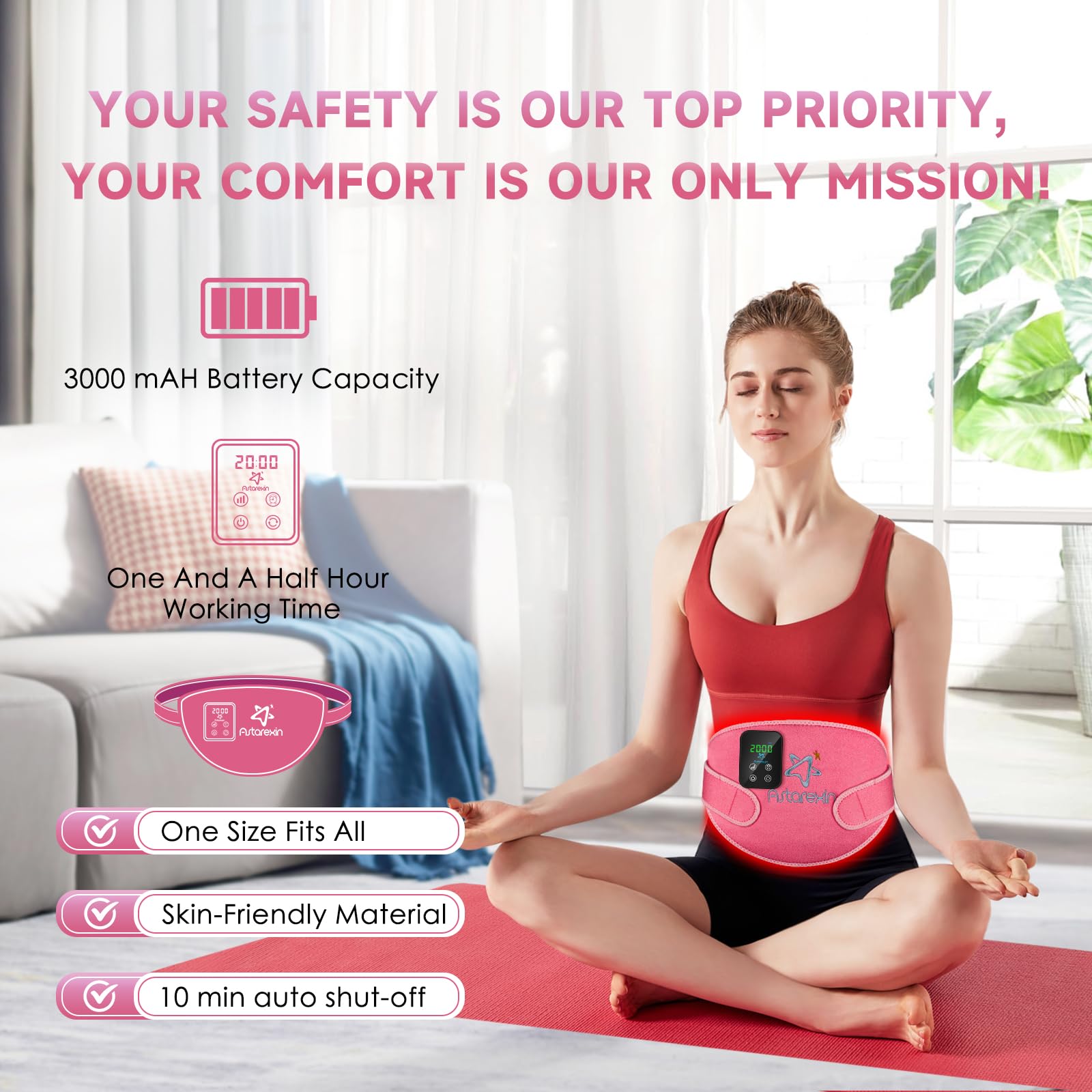 Red Light Therapy Belt Pad: Near Infrared Lamp Pain Relief 156 LEDs Wrap Body Heating Pads AstarexinBuy Supplements Australia