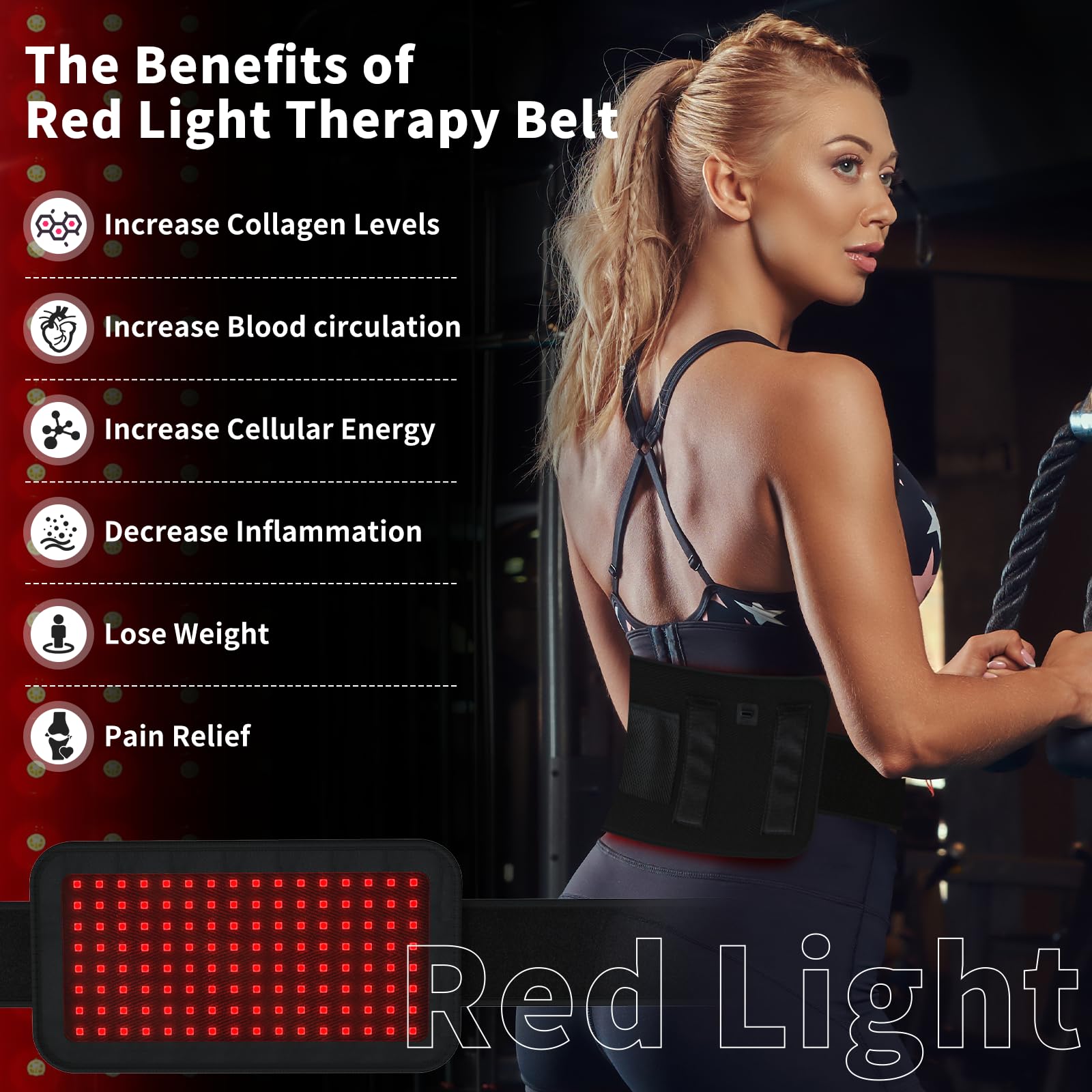 Red Light Therapy Belt, Infrared Light Therapy Wrap, 384PCS Red Light &Infrared Light HaSoCareBuy Supplements Australia