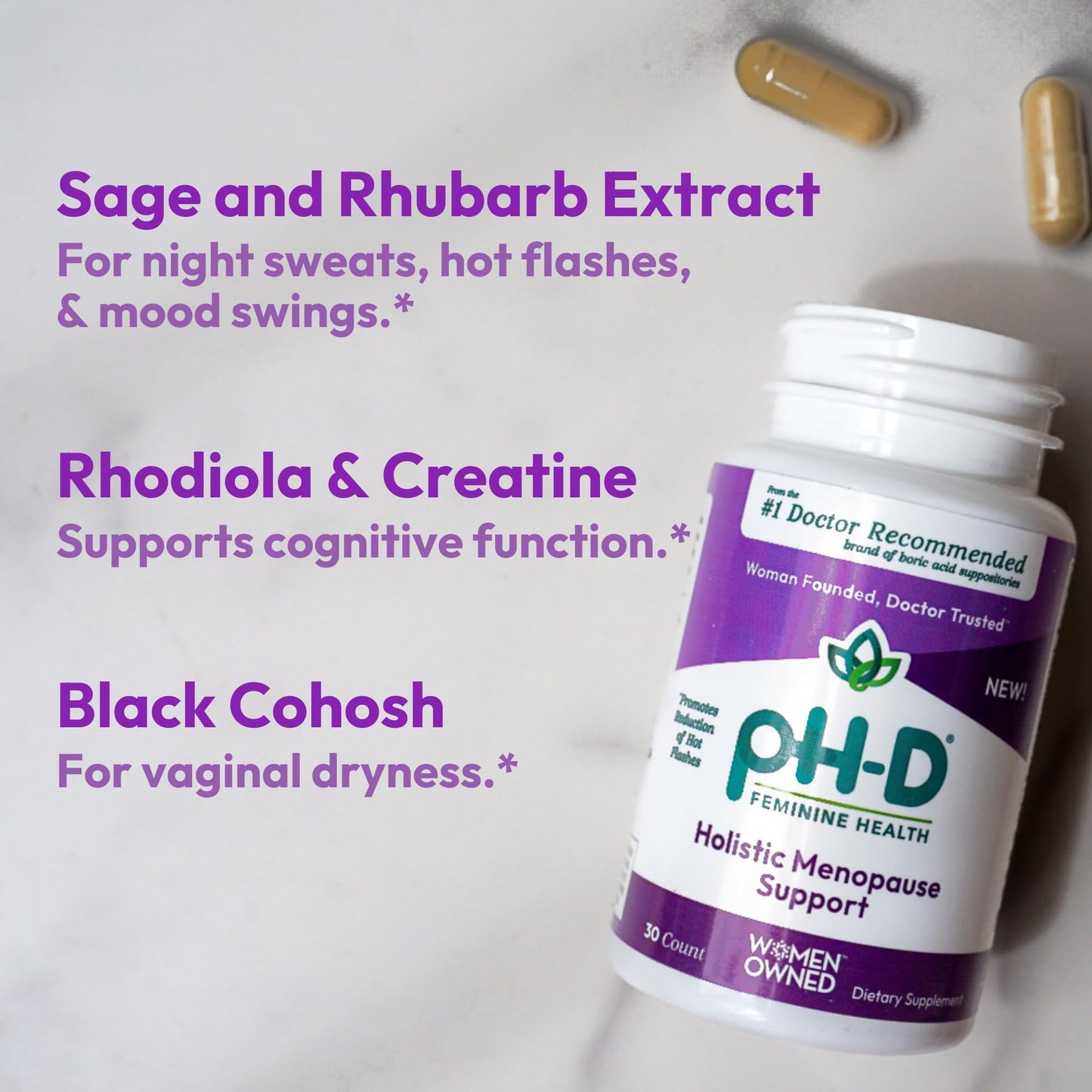 pH-D Feminine Health - Holistic Menopause Support - Oral Supplement with CON-CRET Concentrated Creatine pH-D Feminine Health SupportBuy Supplements Australia
