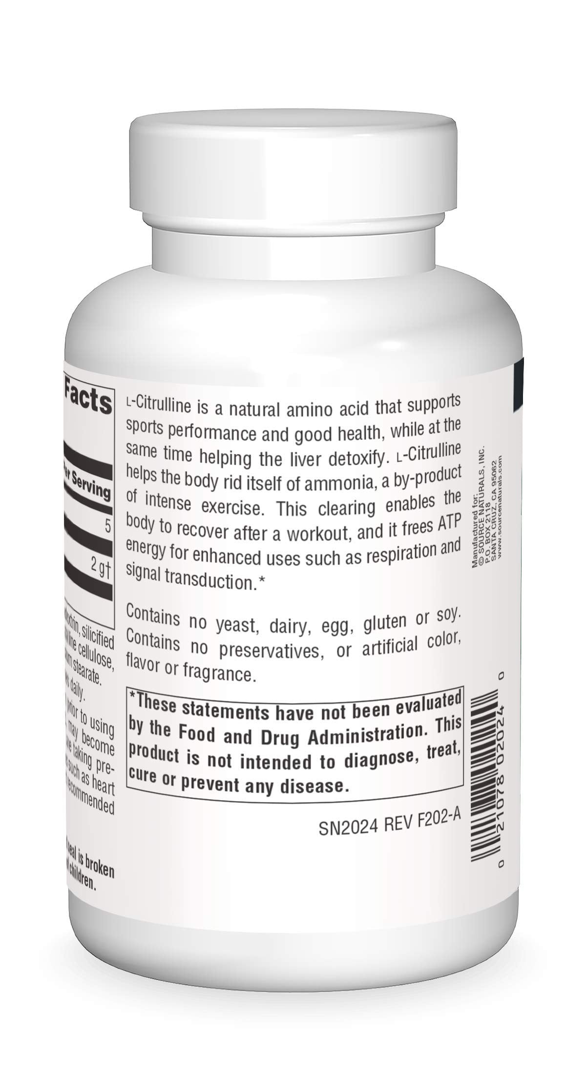 Source Naturals L-Citrulline 1000mg - Nitric Oxcide Booster - 120 Tablets