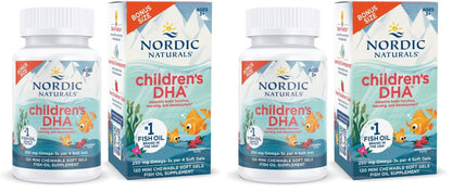 Nordic Naturals Children’s DHA, Strawberry - 120 Mini Chewable Soft Gels for Kids - 250 mg Omega-3 with EPA & DHA - Brain Development & Function - Non-GMO - 30 Servings (Pack of 2) Nordic NaturalsBuy Supplements Australia