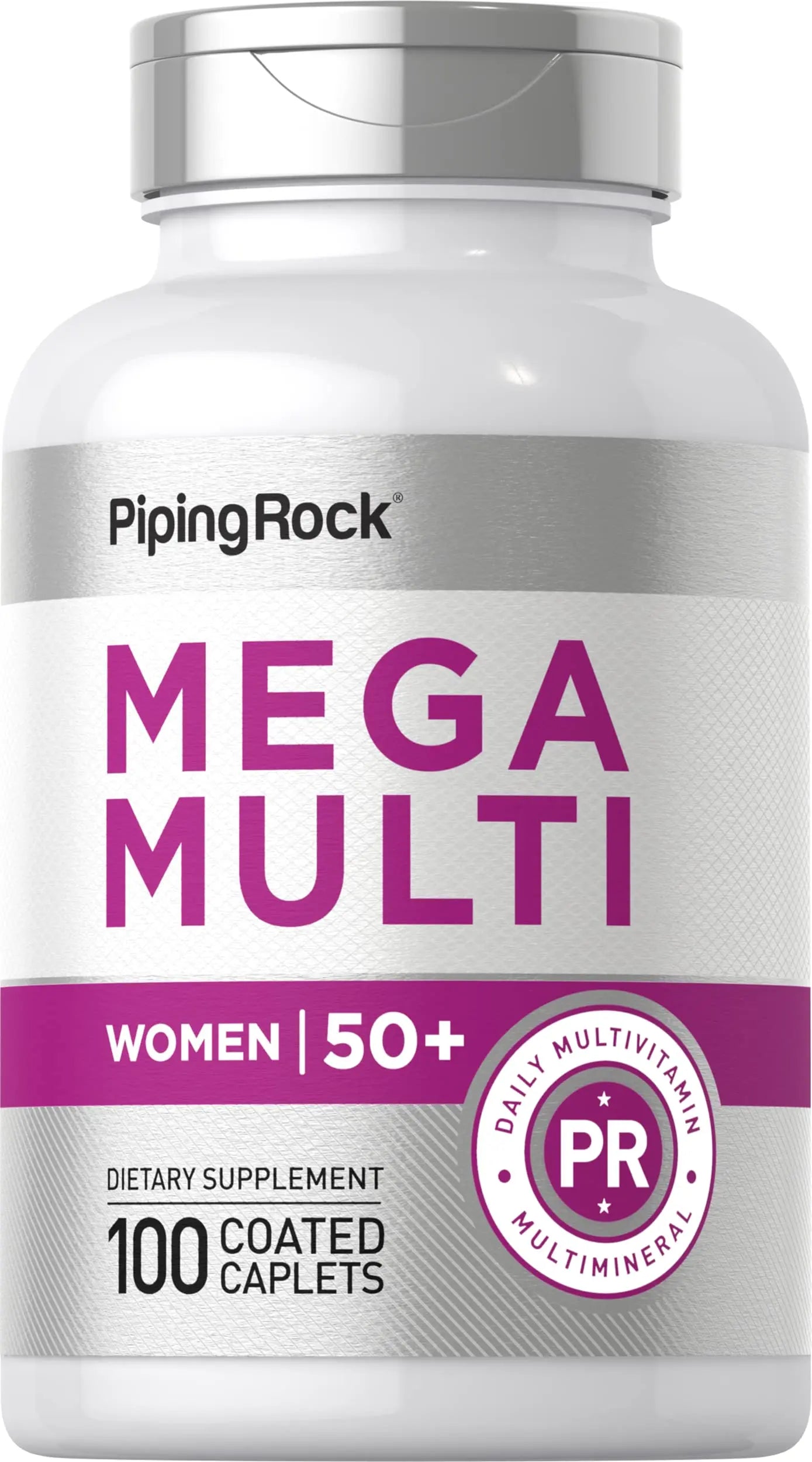 Piping Rock Multivitamin for Women 50 Plus | 100 Coated Caplets | Daily Multi Vitamin & Mineral for Women | Piping Rock