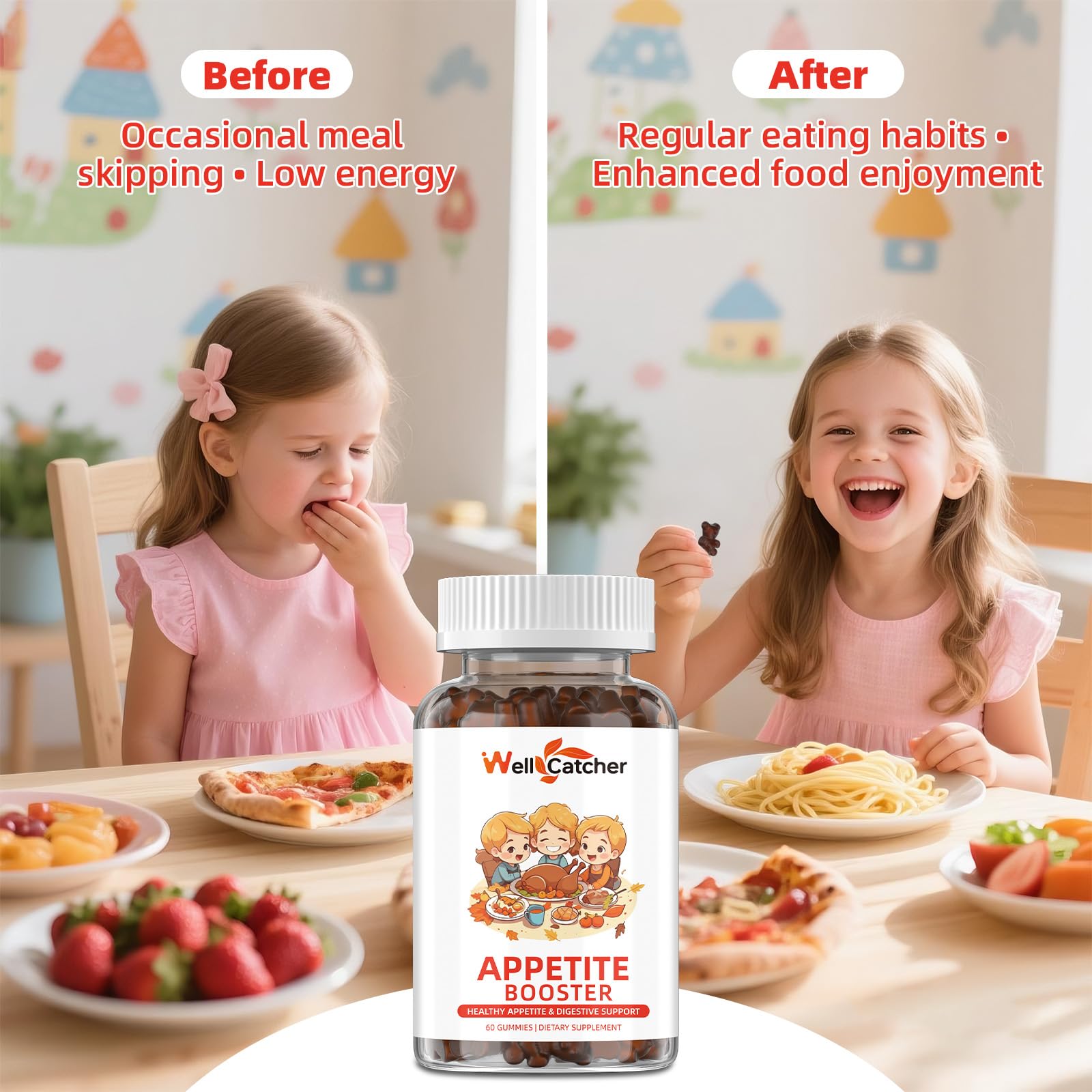 Appetite Booster Gummies for Kids Adults: Appetite Support Supplement with Bromelain Hawthorn Zinc Vitamin B12 for Healthy Digestive & Nutritional Balance, Sugar Free Mixed Fruit Flavor Vegan 30 Days WellcatcherBuy Supplements Australia