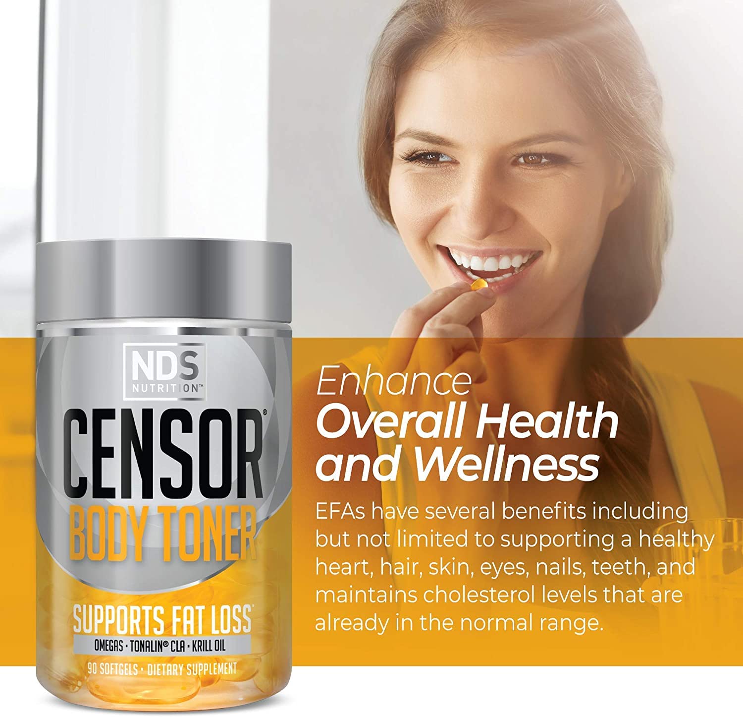 Censor NDS Nutrition Fat Loss and Body Toner with CLA, Fish Oil, Safflower and Omega 3-6-9 Blend CensorBuy Supplements Australia