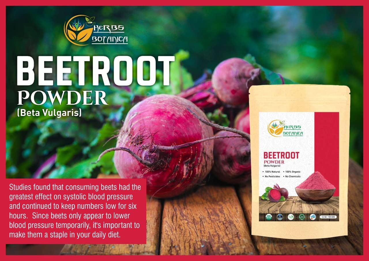 Herbs Botanica Beetroot Powder Organic for Baking and Smoothies | Nitric Oxide Suppement Herbs BotanicaBuy Supplements Australia