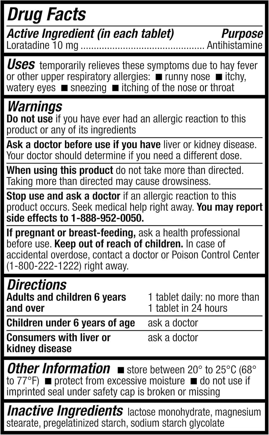 HealthA2Z® Allergy Relief | Loratadine 10mg Antihistamine | 500 Tablets | Dye Free | Relief from Itchy Throat, Sneezing, Runny Noses | 24-Hours Allergy Medicine HealthA2ZBuy Supplements Australia