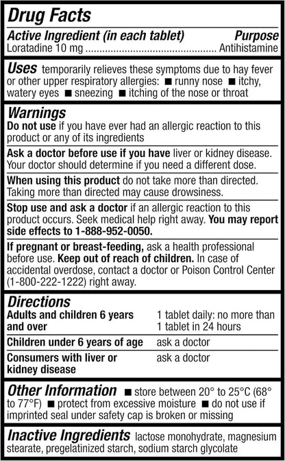 HealthA2Z® Allergy Relief | Loratadine 10mg Antihistamine | 500 Tablets | Dye Free | Relief from Itchy Throat, Sneezing, Runny Noses | 24-Hours Allergy Medicine HealthA2ZBuy Supplements Australia