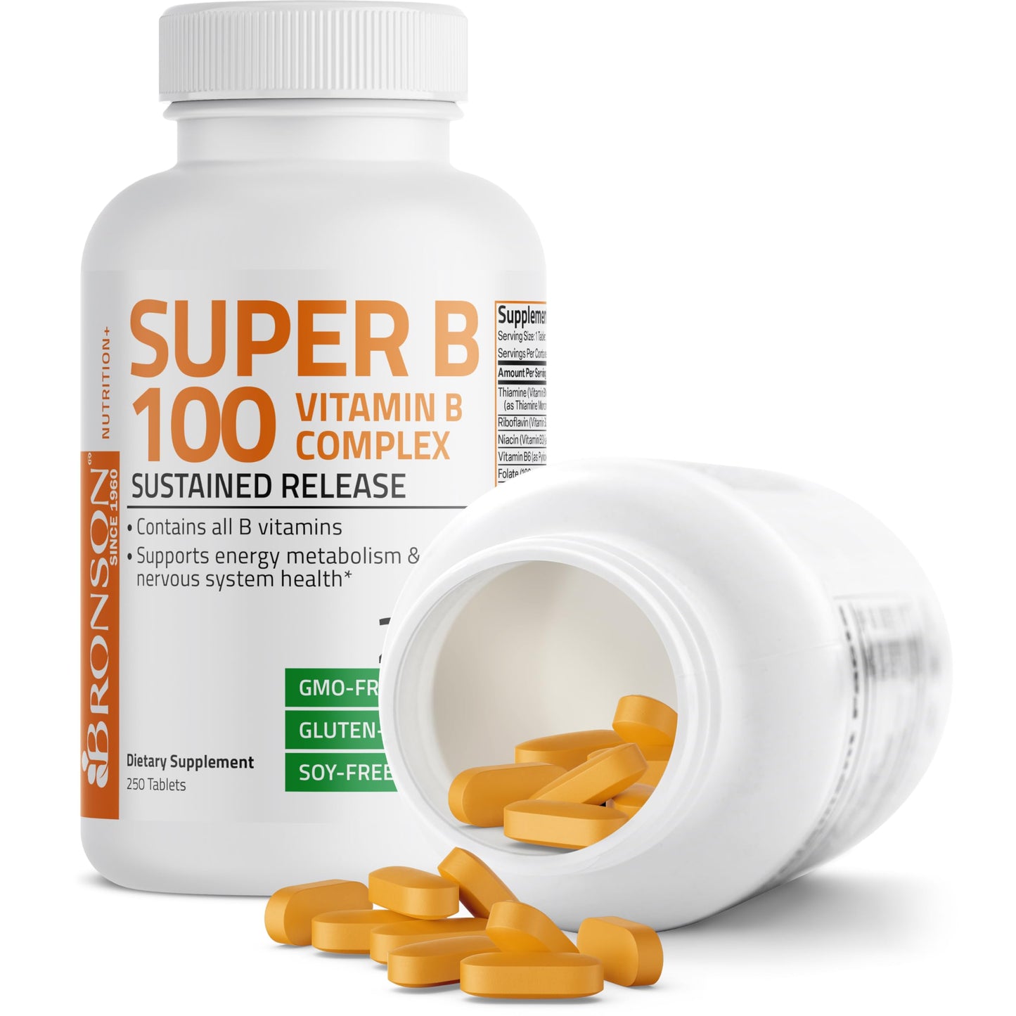 Bronson Super B 100 Vitamin B Complex Sustained Release Contains All B Vitamins BronsonBuy Supplements Australia