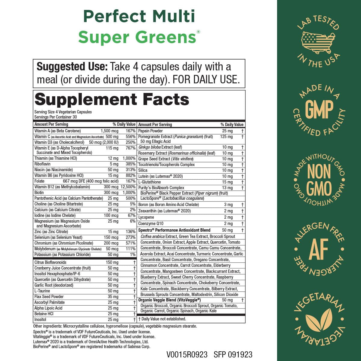 Purity Products Perfect Multi Super Greens Dietary Supplement Health Nutrition, 120 count Purity ProductsBuy Supplements Australia