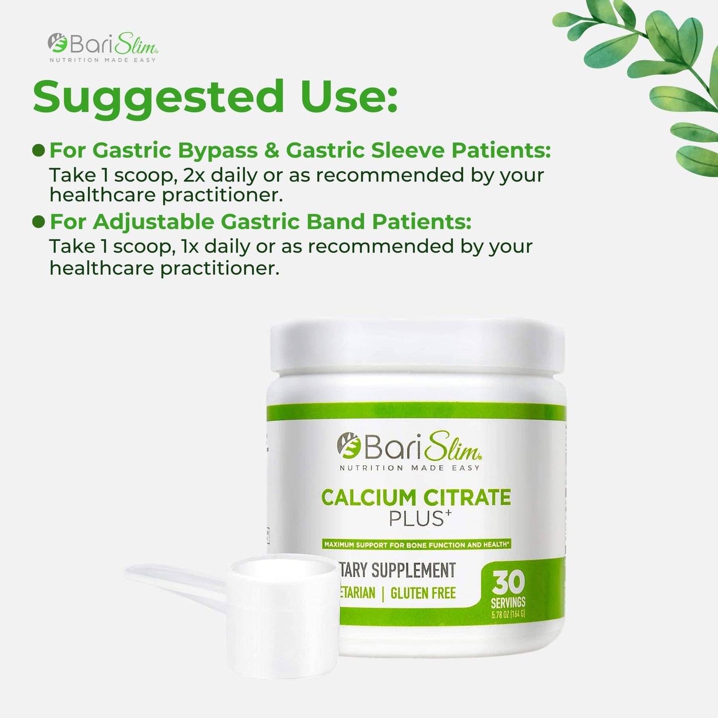 BariSlim Bariatric Calcium Citrate Plus Powder - Formulated for Patients After Weight Loss BariSlimBuy Supplements Australia