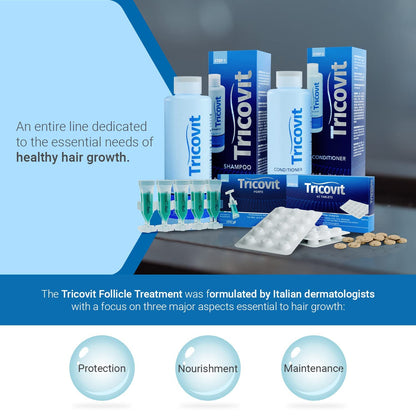 Tricovit Hair Growth Supplement - Nail & Hair Health Vitamins with Amino Acids, Minerals & Antioxidants - Dermatologist-Formulated & Gluten-Free Vitamins and Supplements for Women & Men (60 tablets) TricovitBuy Supplements Australia