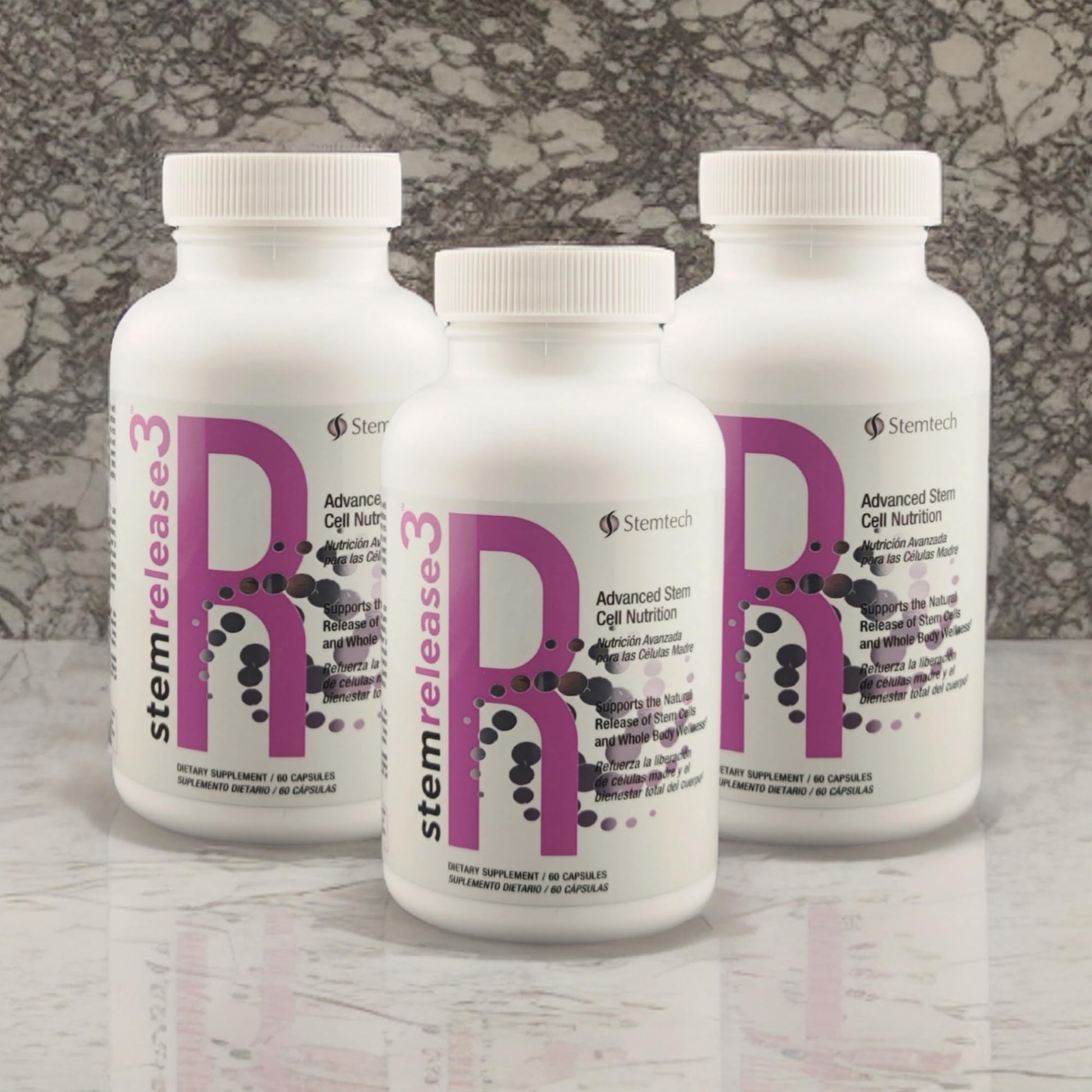 Stemtech Stemrelease3™ Cutting-Edge Stem Cell Nutrition for Natural Renewal and Youthful Vitality, Exclusive Blend for Enhanced Telomere Health 60 Capsules (3 Pack) StemTechBuy Supplements Australia