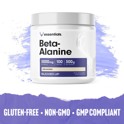 Bucked Up Beta Alanine 300mg Powder, Non-GMO, Gluten-Free, Unflavored (100 Servings) Bucked UpBuy Supplements Australia