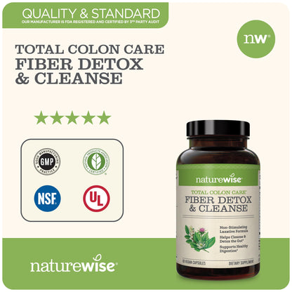 NatureWise Total Colon Care Fiber Cleanse with Herbal Laxatives, Prebiotics, & Digestive NatureWiseBuy Supplements Australia