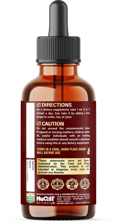 NUQIIT 17in1 Rhodiola Rosea Liquid Drops Tincture w/Ashwagandha Magnesium, L-Theanine. Ultra Rhodiola Cortisol Supplement, Rhodiola Root for Mood, Energy - 1 FL Oz - 60 Day Supply NUQIITBuy Supplements Australia