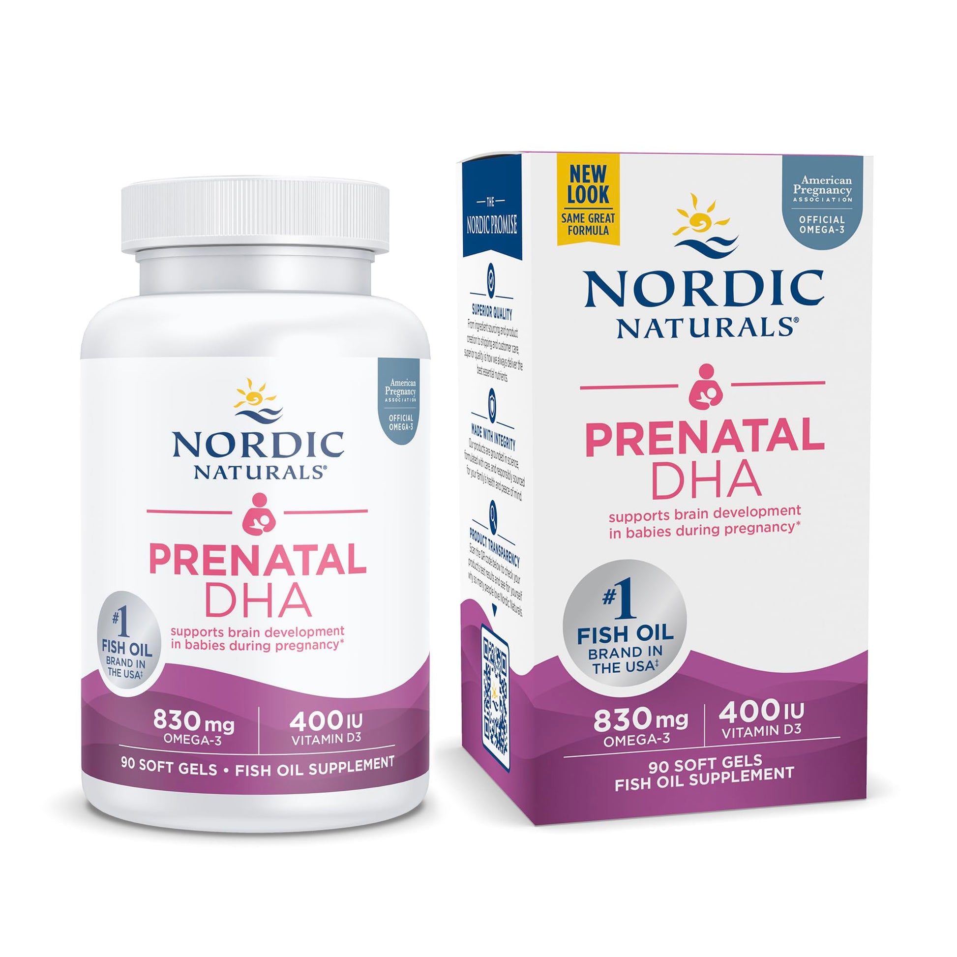 Nordic Naturals Prenatal DHA, Unflavored - 830 mg Omega-3 + 400 IU Vitamin D3 - 90 Soft Gels - Supports Brain Development in Babies During Pregnancy & Lactation - Non-GMO - 45 Servings Nordic NaturalsBuy Supplements Australia