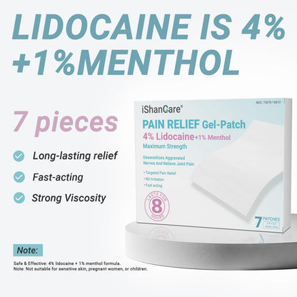 ishancare Lidocaine 4% + Menthol 1% Patches 14Count Fast Acting Maximum Strength Back Neck, Shoulders, Knees, Elbows Pain Relief - Temporary Nerve & Joint Pain Solution ishancareBuy Supplements Australia