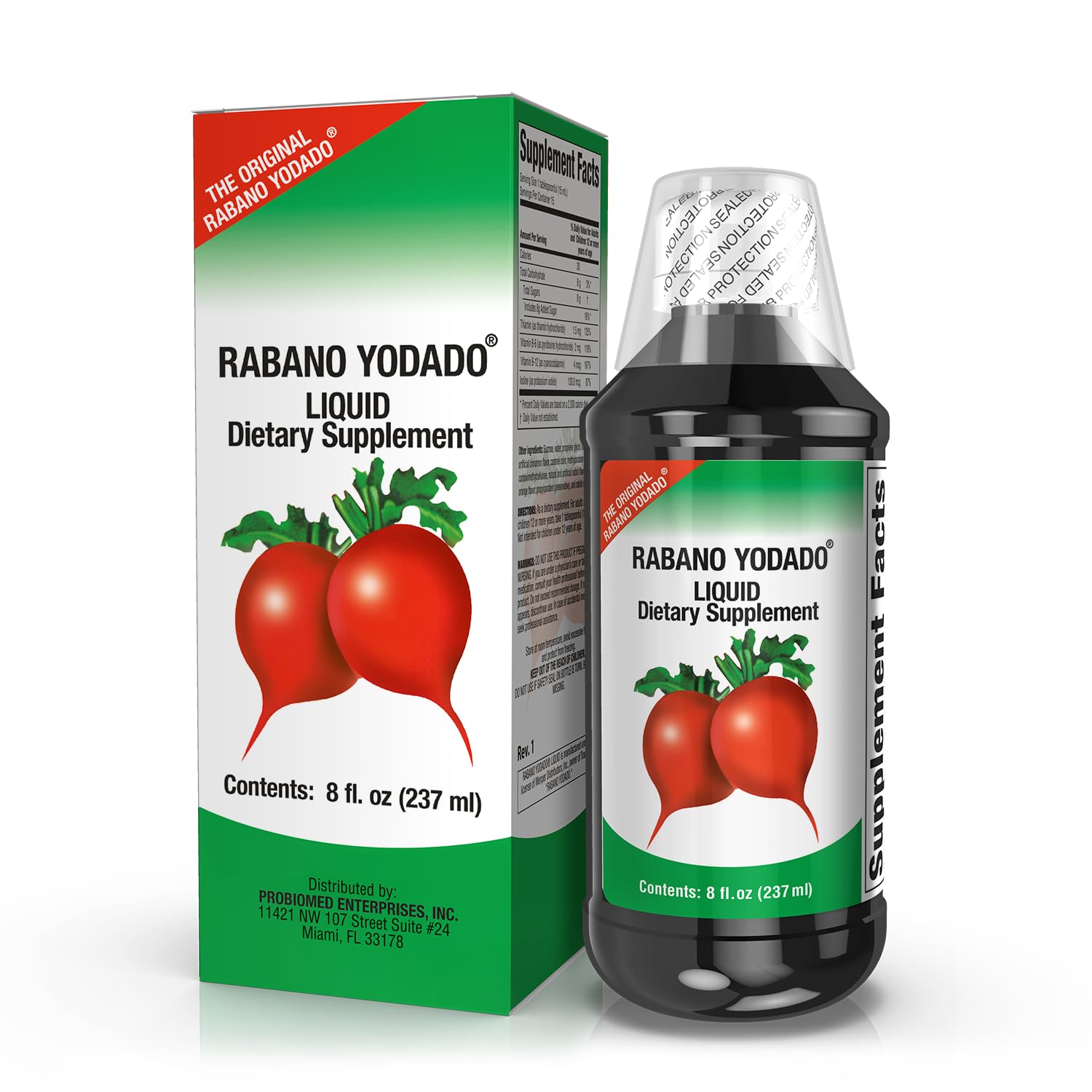 Rabano Yodado Ionized Radish Dietary Liquid Supplement with Iodine, Vitamin B1, B6 & B12, Wellness & Digestive Support, Helps Maintain Natural Energy & Nutrient Balance, 8 Fl Oz, Pack of 1 Rabano YodadoBuy Supplements Australia
