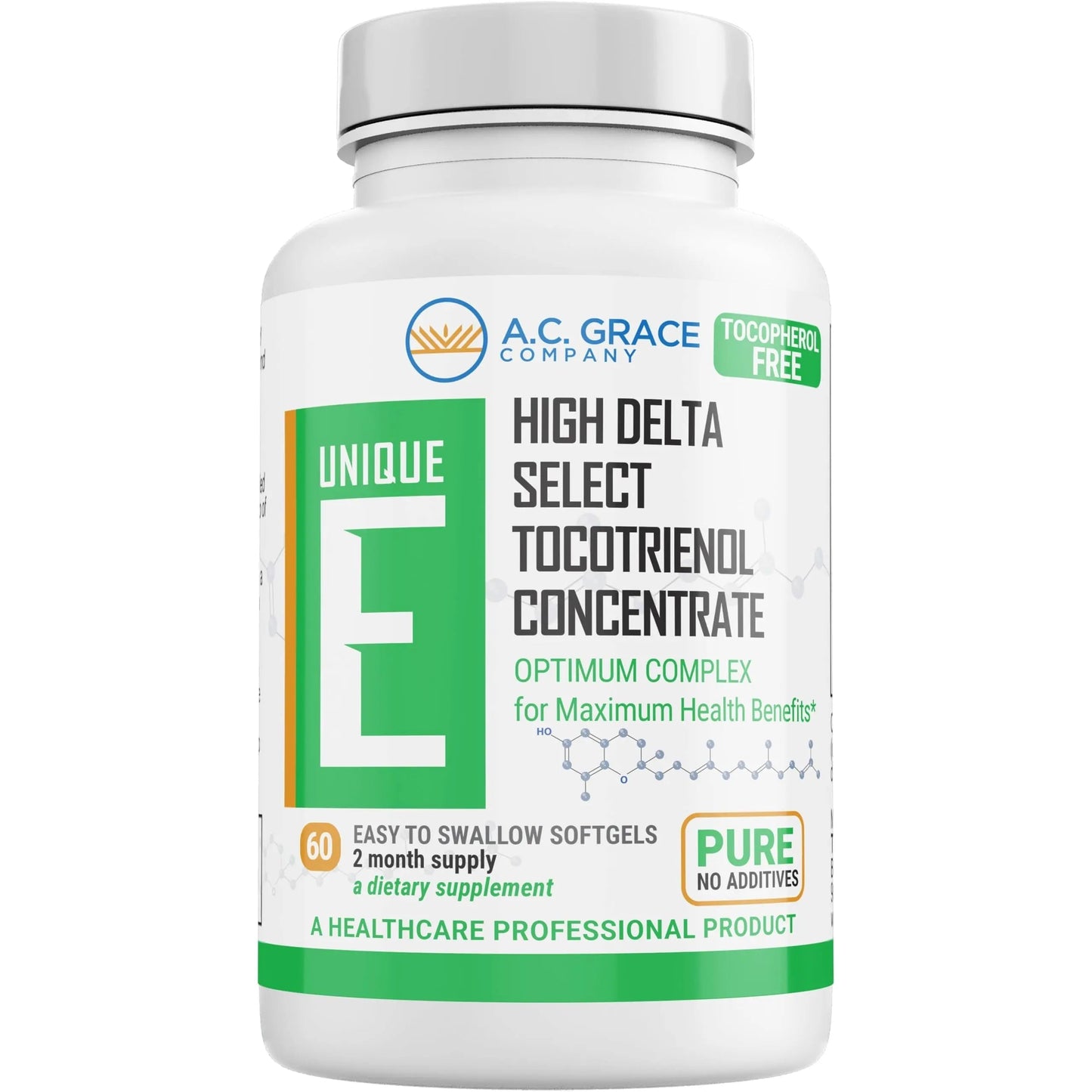 A.C. Grace Company, Unique E Tocotrienols - Tocopherol Free Softgels, 60 Count UNIQUE EBuy Supplements Australia