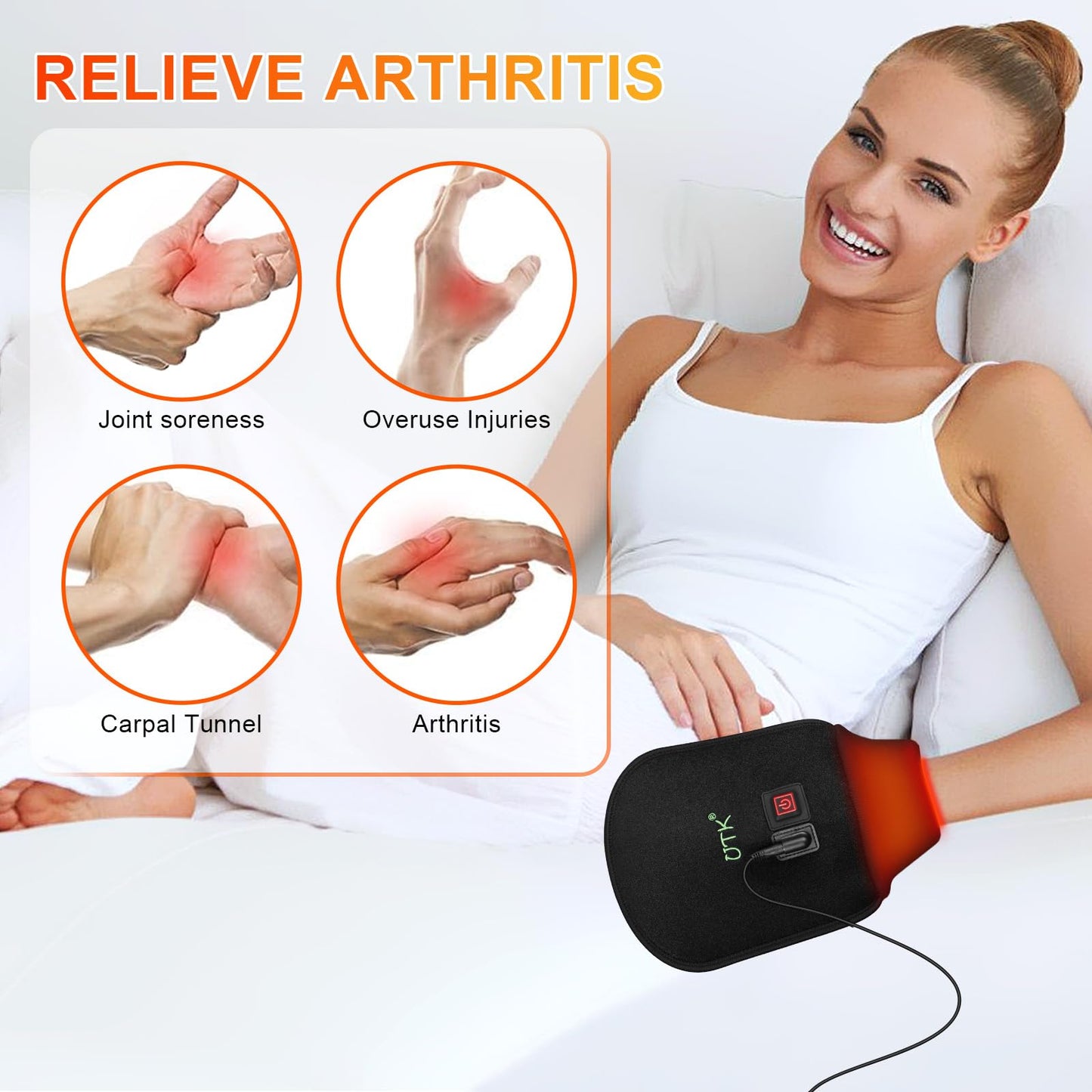 UTK Red Light Therapy Glove for Hands, Double-Sided Infrared Light Therapy Device for Finger UTKBuy Supplements Australia